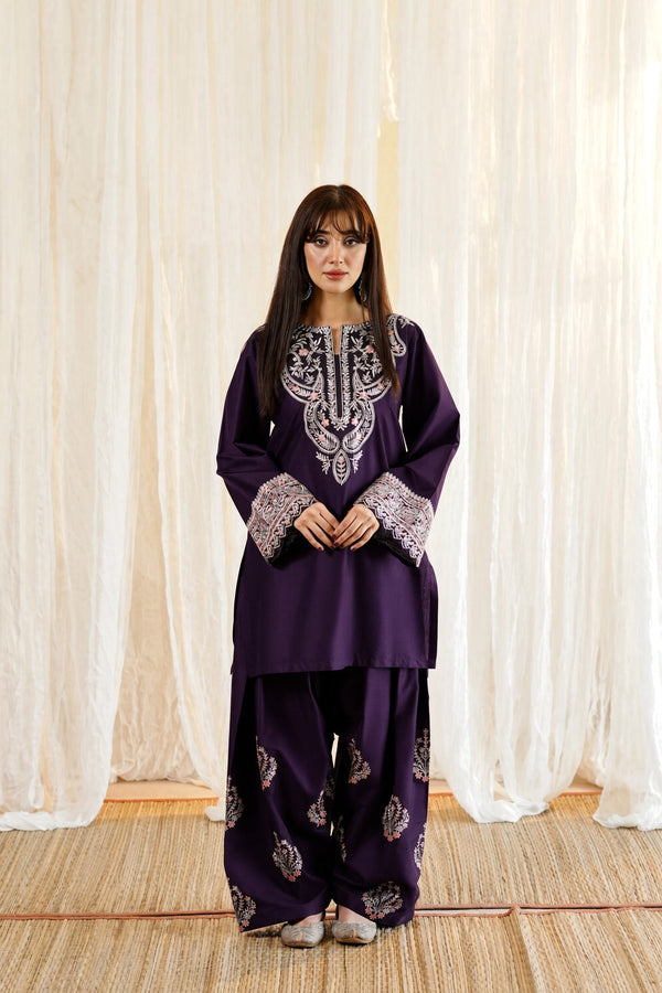 Urge Heavy Embroidered Dhanak 2Piece Suit SDCW-1235