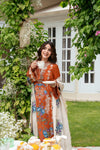 ANEELAS -3PC DHANAK EMBROIDERED SHIRT WITH DHANAK EMBROIDERED SHAWL AND TROUSER SDCW-1276