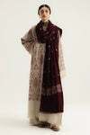 Zara By Shah Jahan ✦-Premium Unstitched Dhanak Embroidered with Dhanak Embroidery Shawls Suit SDCW-1247
