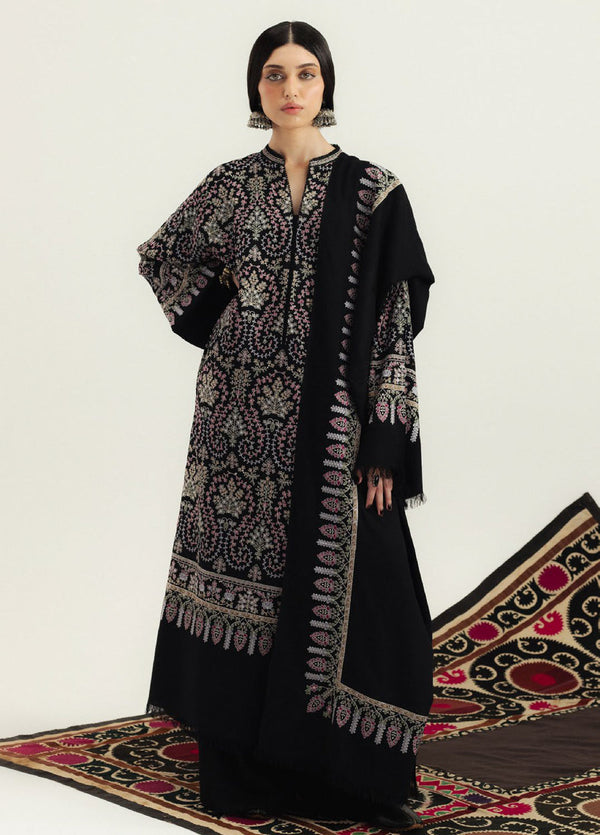 Zara By Shah Jahan ✦-Premium Unstitched Dhanak Embroidered with Dhanak Embroidery Shawls Suit SDCW-1246