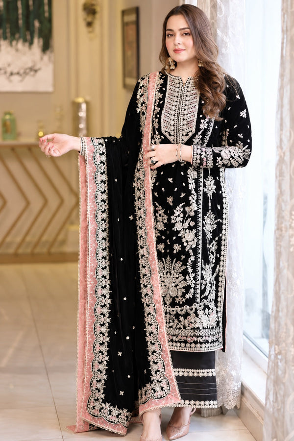 Aneela's Luxury Velvet Embroidered Collection 3 Piece Unstitched SDCW-1285