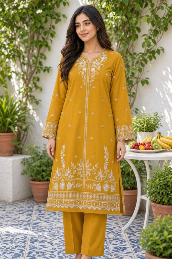 Sapphire Heavy Embroidered Dhanak 2Piece Suit SDCW-1235
