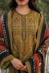 COCO BY ZARA JAHAN 3PC DHANAK FABRIC EMBROIDERED SHIRT WITH PRINTED SHAWL AND TROUSER SDCW-1230
