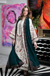 ZAIB -3PC DHANAK EMBROIDERED SHIRT WITH DHANAK EMBROIDERED SHAWL AND TROUSER SDCW-1279