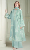 CROSS STITCH - 3PC DHANAK FABRIC EMBROIDERED SHIRT WITH DHANAK EMBROIDERED SHAWL AND TROUSER SDCW-1283