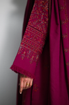 ZAIB -3PC DHANAK EMBROIDERED SHIRT WITH DHANAK EMBROIDERED SHAWL AND TROUSER SDCW-1275