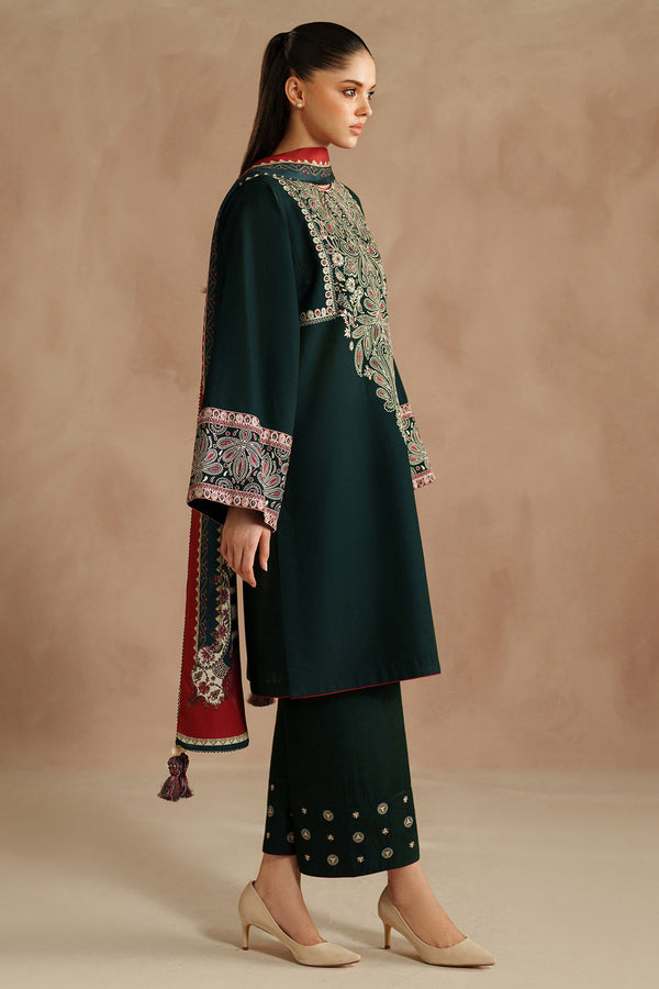 Jazmin ✦-Premium Unstitched Dhanak Embroidered with Printed Shawls 3pc Suit SDCW-1241