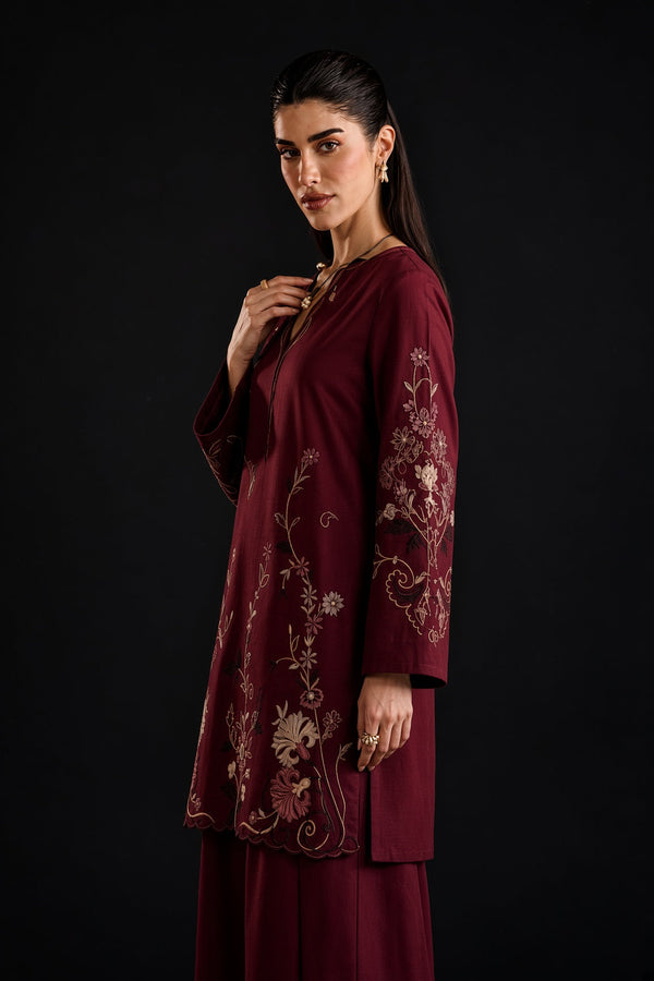 Iznik Heavy Embroidered Dhanak 2Piece Suit SDCW-1235
