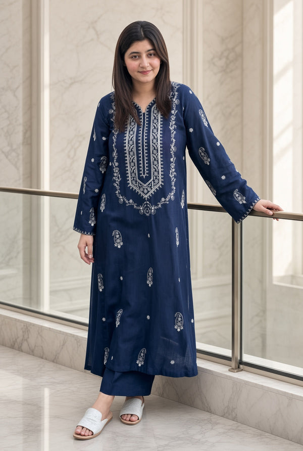 Afsheen Heavy Embroidered Dhanak 2Piece Suit SDCW-1235