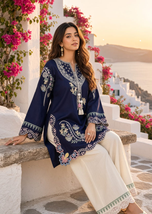 Laam Heavy Embroidered Dhanak 2Piece Suit SDCW-1235
