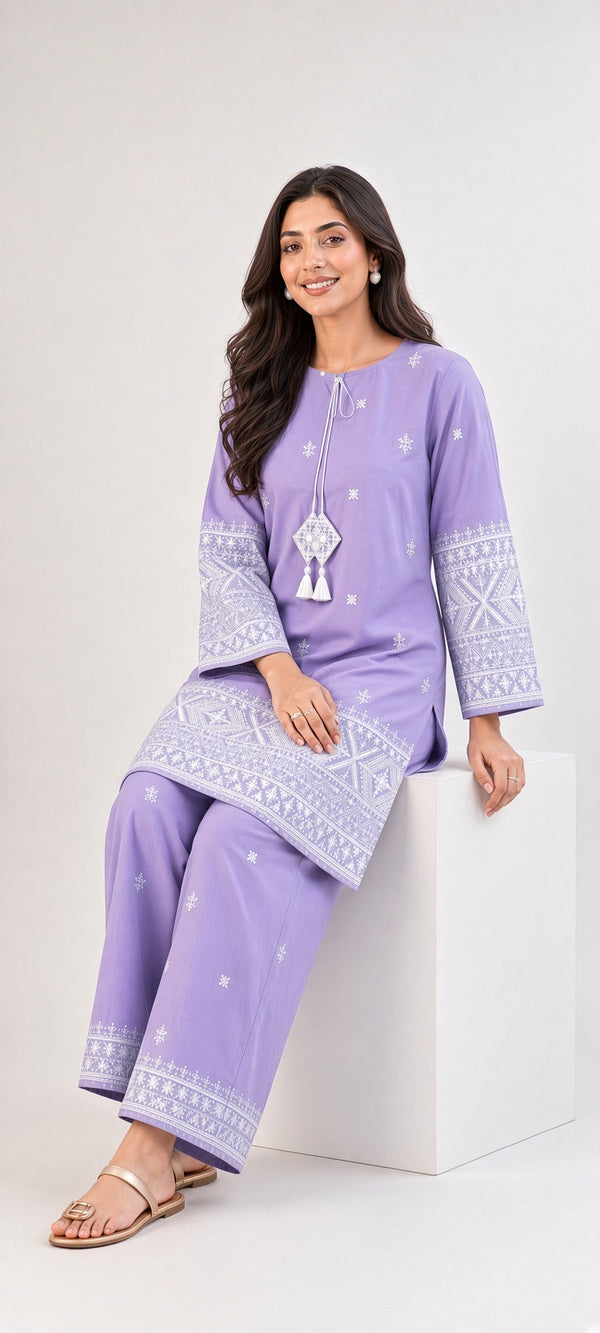 BATIK Heavy Embroidered Dhanak 2Piece Suit SDCW-1235