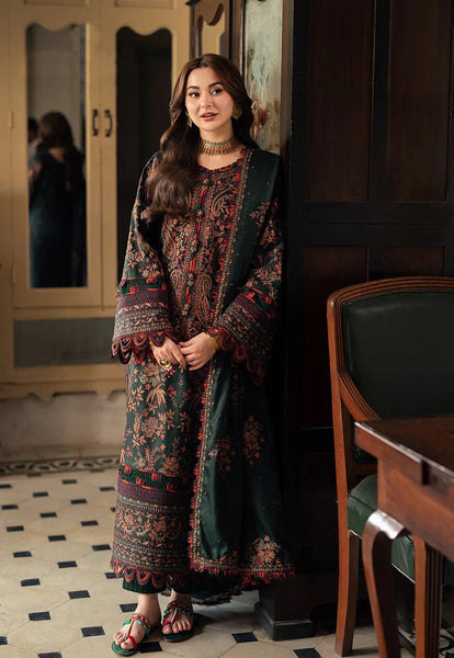 ASIM JOFA 3PC DHANAK FABRIC EMBROIDERED SHIRT WITH DHANAK EMBROIDERED SHAWL AND TROUSER SDCW-1228
