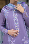 MUSHQ 3PC DHANAK FABRIC EMBROIDERED SHIRT WITH DHANAK PRINTED SHAWL AND TROUSER SDCW-1231