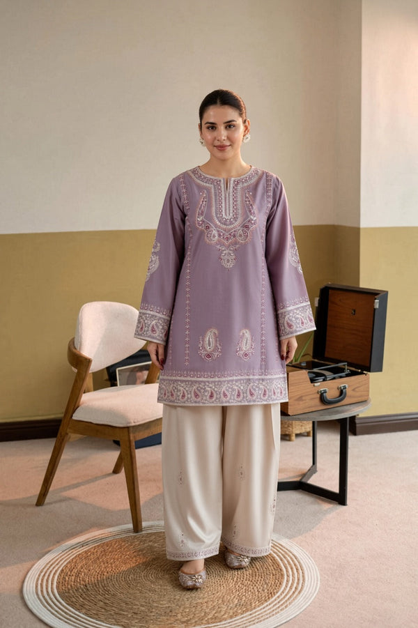 Urge Heavy Embroidered Dhanak 2Piece Suit SDCW-1235