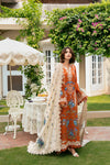 ANEELAS -3PC DHANAK EMBROIDERED SHIRT WITH DHANAK EMBROIDERED SHAWL AND TROUSER SDCW-1276