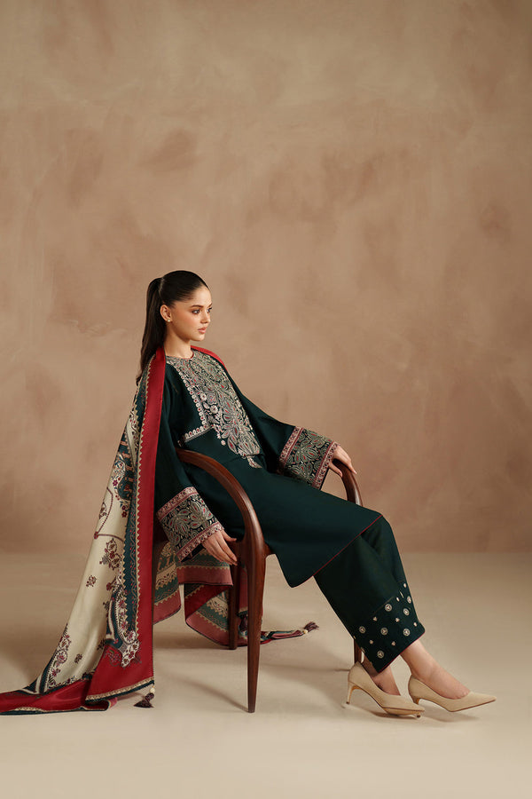 Jazmin ✦-Premium Unstitched Dhanak Embroidered with Printed Shawls 3pc Suit SDCW-1241