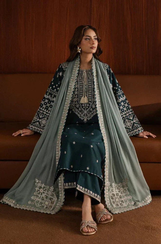 BARQOUE 3PC LAWN UNSTITCHED EMBROIDERED D#1107