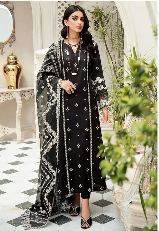 BAREEZE 3PC UNSTITCHED EMBROIDERED CODE 4037