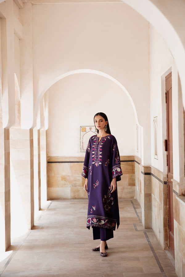 Batik Heavy Embroidered Dhanak 2Piece Suit SDCW-1235