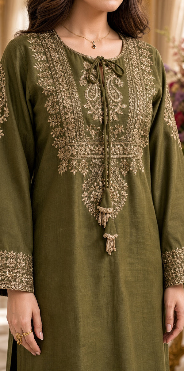 Batik Heavy Embroidered Dhanak 2Piece Suit SDCW-1235