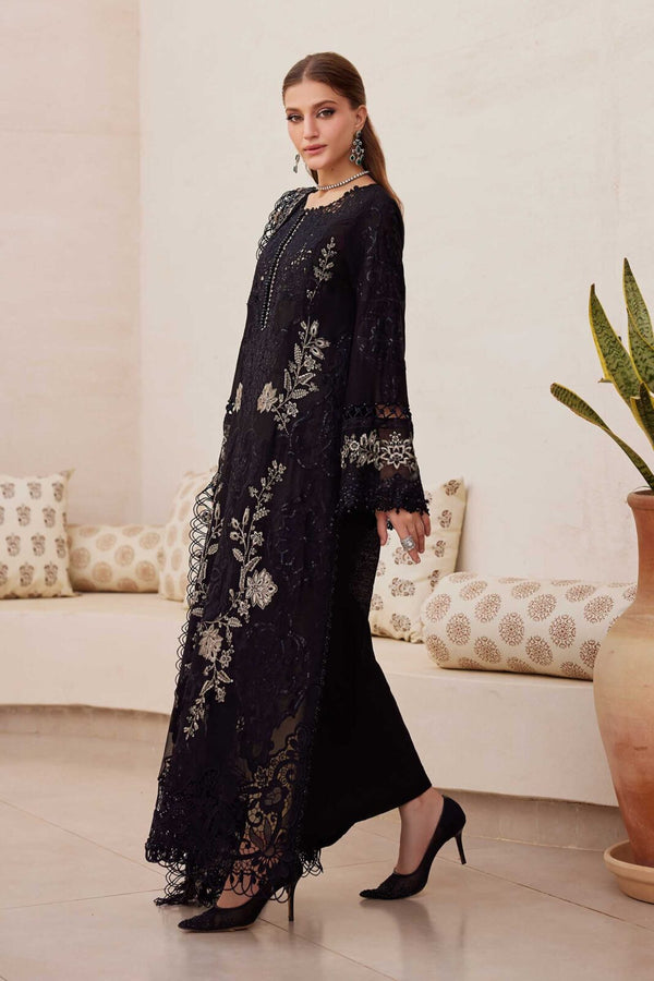 Maria.B 3PC DHANAK FABRIC EMBROIDERED SHIRT WITH DHANAK EMBROIDERED SHAWL AND TROUSER SDCW-1268