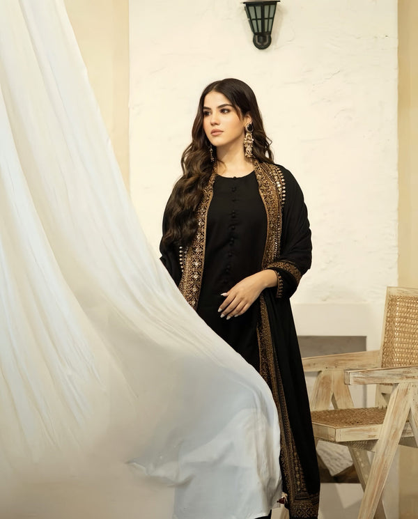 Aylin Dhanak Luxury Embroidered Winter 3 Piece Dress SDCW-1257