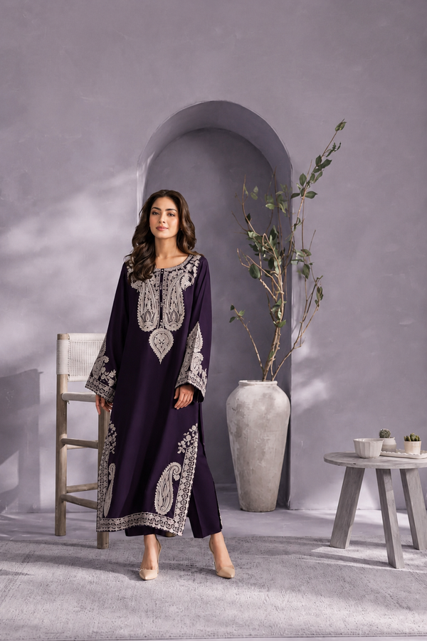 MARANA Heavy Embroidered Dhanak 2Piece Suit SDCW-1235