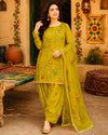 ANEELAS✦-Premium Unstitched Dhanak Embroidered 3pc Suit SDCW-1238