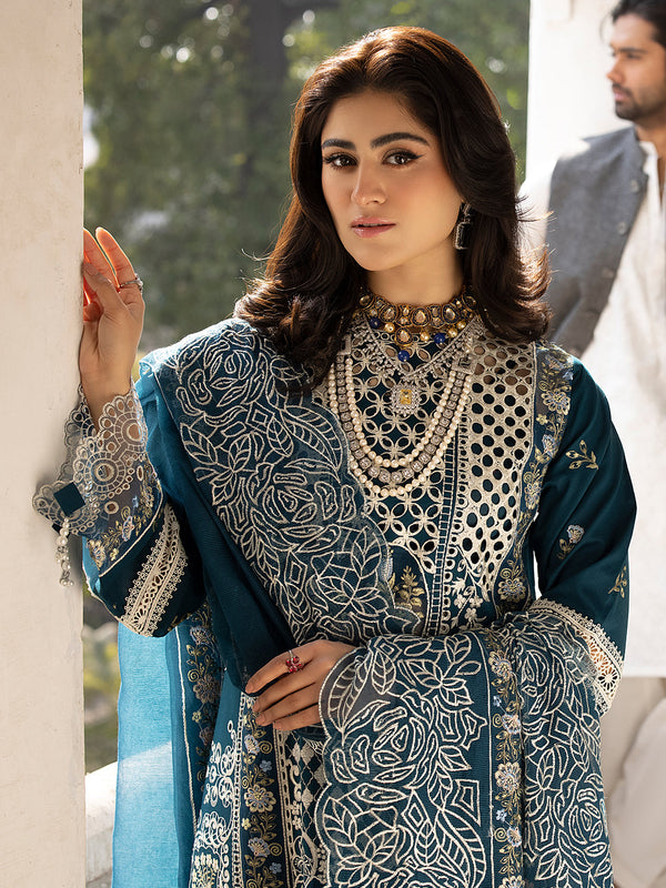 MAHNUR ✦-Premium Unstitched Dhanak Embroidered with Dhanak Embroidery Shawls Suit SDCW-1244