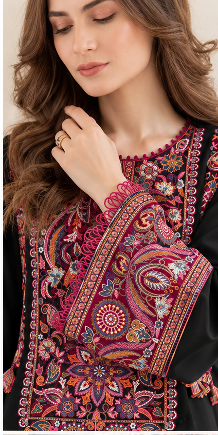 Jazmin Heavy Embroidered Dhanak 2Piece Suit SDCW-1235