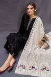 URGE 3PC DHANAK FABRIC EMBROIDERED SHIRT WITH PRINTED SHAWL AND TROUSER SDCW-1226