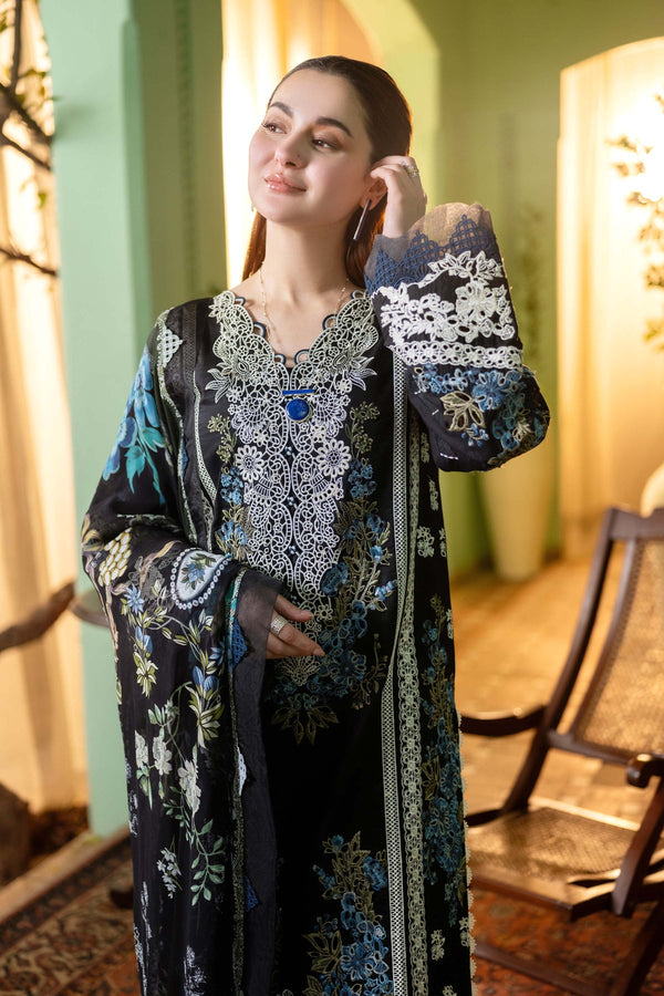 Jade 3PC DHANAK FABRIC EMBROIDERED SHIRT WITH DHANAK PRINTED SHAWL AND TROUSER SDCW-1267