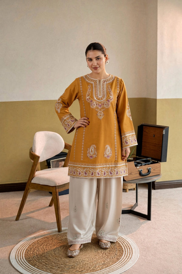 Azure Heavy Embroidered Dhanak 2Piece Suit SDCW-1235