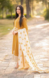 AISLING 3PC DHANAK FABRIC EMBROIDERED SHIRT WITH DHANAK EMBROIDERED SHAWL AND TROUSER SDCW-1229