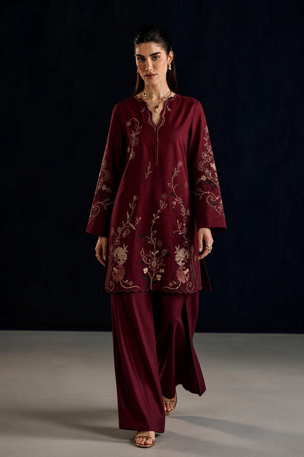 Iznik Heavy Embroidered Dhanak 2Piece Suit SDCW-1235