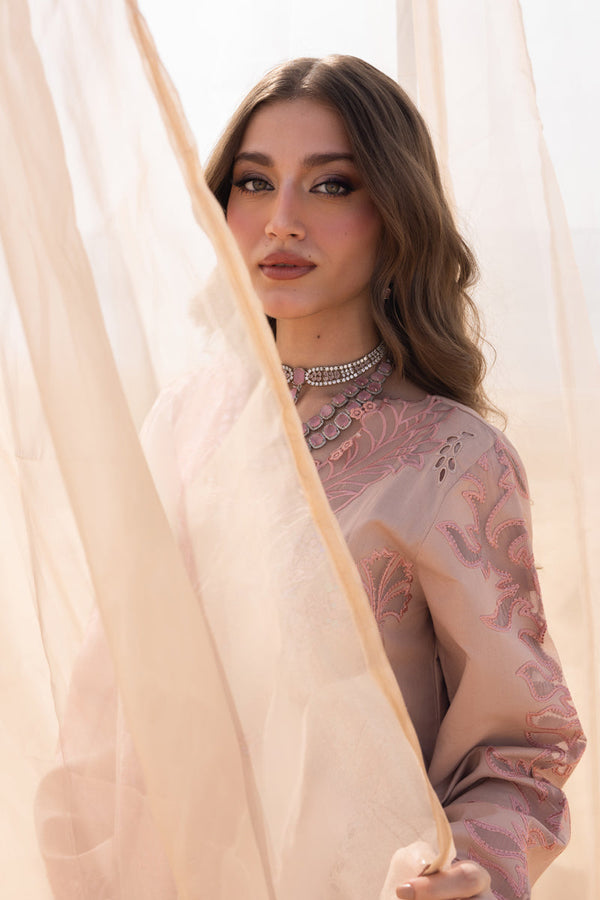 RANG RASIYA - 3PC LAWN LASERWORK EMBROIDERED SHIRT WITH KHADDI NET EMBROIDERED DUPATTA AND TROUSER - SDC-1160