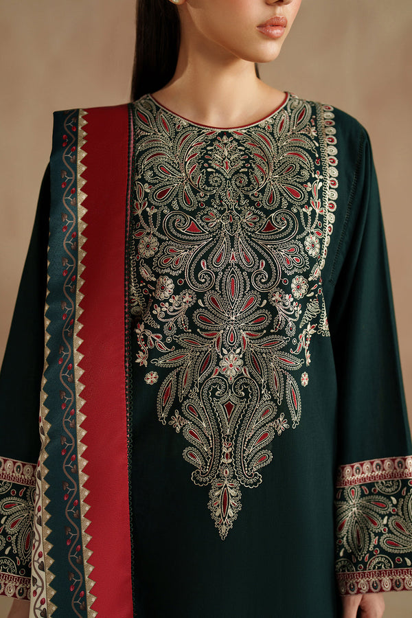 Jazmin ✦-Premium Unstitched Dhanak Embroidered with Printed Shawls 3pc Suit SDCW-1241