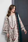 ZAIB -3PC DHANAK EMBROIDERED SHIRT WITH DHANAK EMBROIDERED SHAWL AND TROUSER SDCW-1279