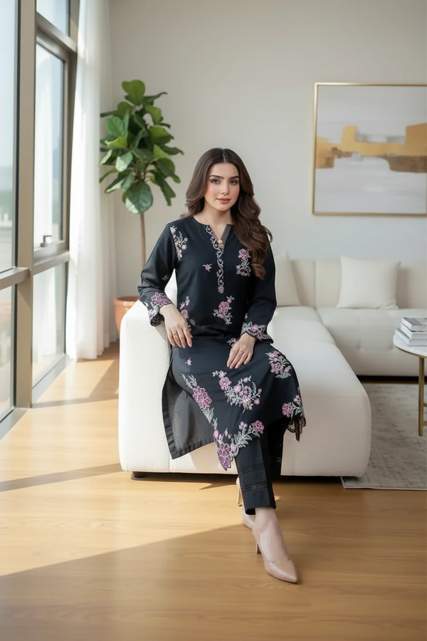 Lakhany Heavy Embroidered Dhanak 2Piece Suit SDCW-1235