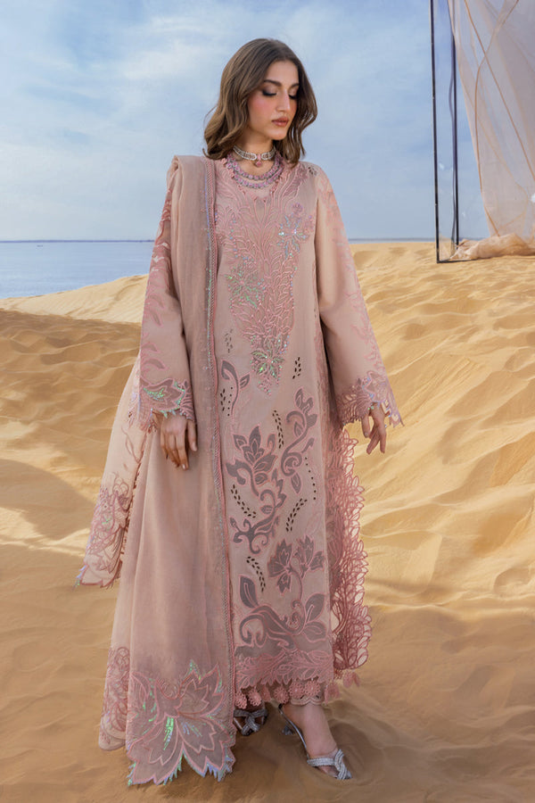 RANG RASIYA - 3PC LAWN LASERWORK EMBROIDERED SHIRT WITH KHADDI NET EMBROIDERED DUPATTA AND TROUSER - SDC-1160
