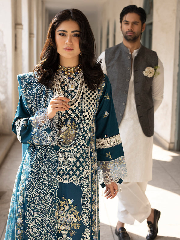 MAHNUR ✦-Premium Unstitched Dhanak Embroidered with Dhanak Embroidery Shawls Suit SDCW-1244