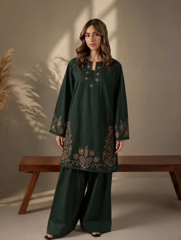 DESIGNER Heavy Embroidered Dhanak 2Piece Suit SDCW-1235