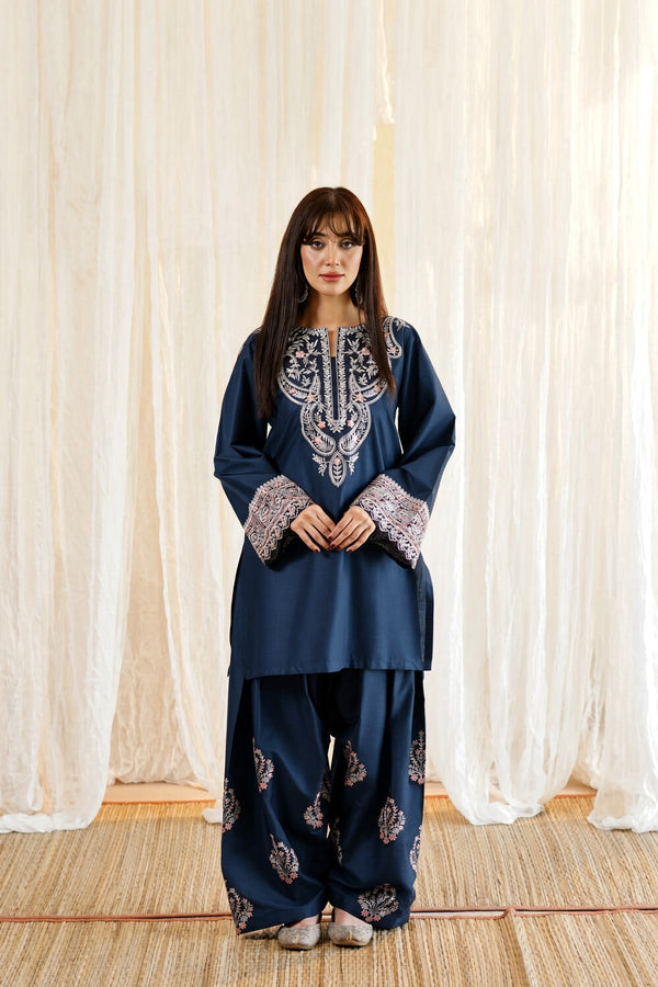 Urge Heavy Embroidered Dhanak 2Piece Suit SDCW-1235
