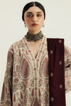 Zara By Shah Jahan ✦-Premium Unstitched Dhanak Embroidered with Dhanak Embroidery Shawls Suit SDCW-1247