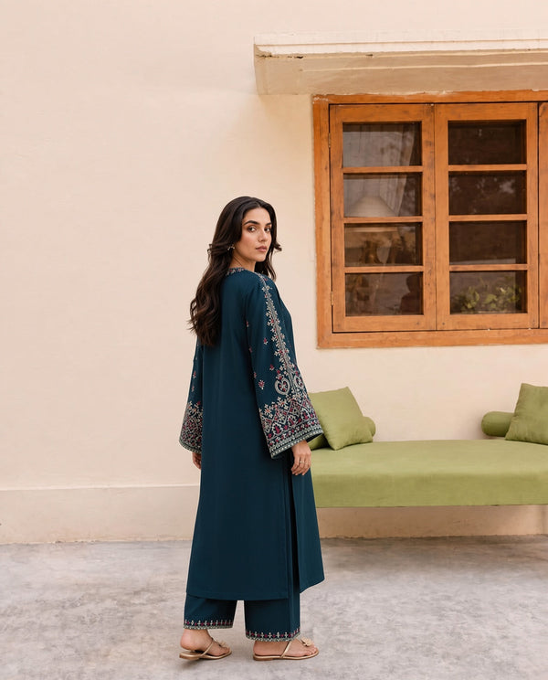Batik Heavy Embroidered Dhanak 2Piece Suit SDCW-1235
