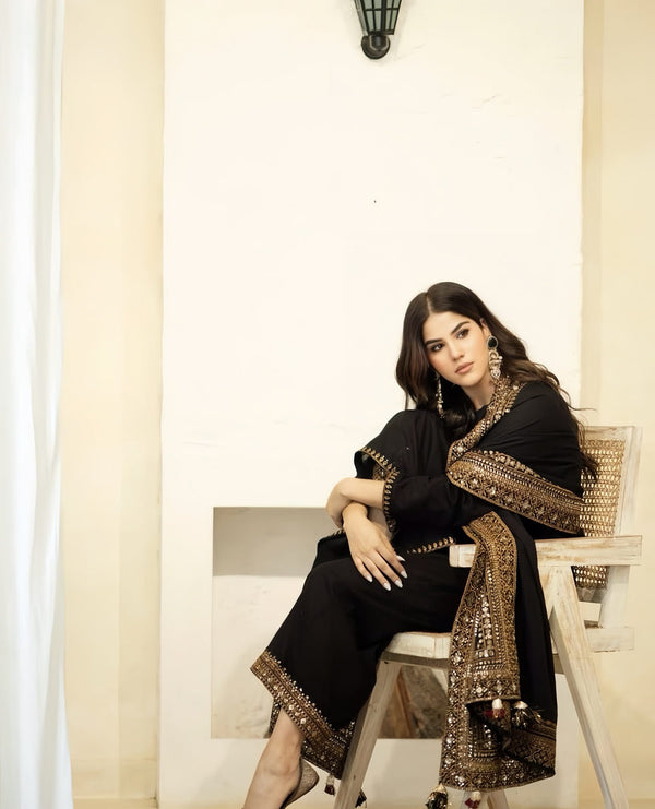 Aylin Dhanak Luxury Embroidered Winter 3 Piece Dress SDCW-1257