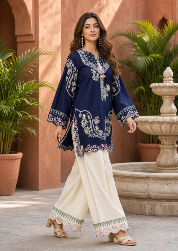 Laam Heavy Embroidered Dhanak 2Piece Suit SDCW-1235