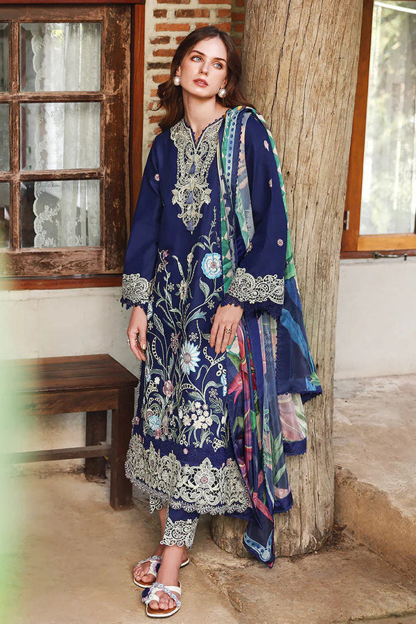 MUHSQ ✦-Premium Unstitched Dhanak Embroidered with Printed Shawls Suit SDCW-1242
