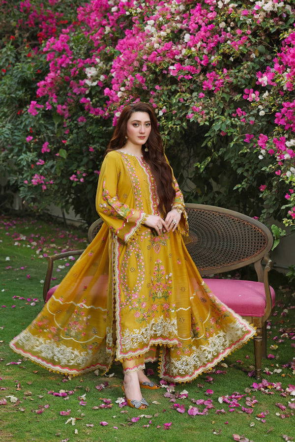 ANEELAS- 3PC DHANAK FABRIC EMBROIDERED SHIRT WITH DHANAK EMBROIDERED SHAWL AND TROUSER SDCW-1195