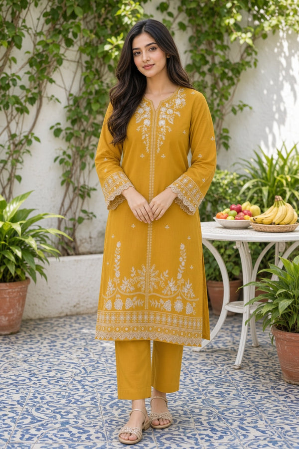 Sapphire Heavy Embroidered Dhanak 2Piece Suit SDCW-1235
